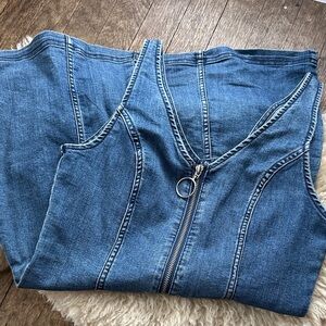 H&M Blue Denim Women's zip front dress